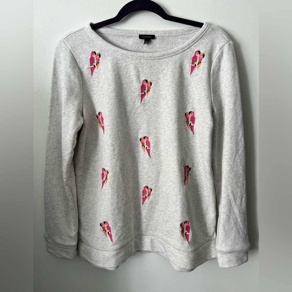 Talbots women’s Tropical Bird top pullover size medium